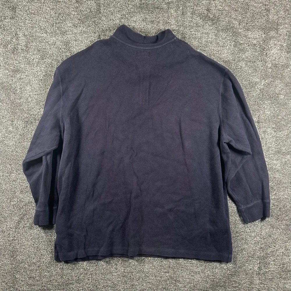 Polo Ralph Lauren Quarter Zip Pullover Mens 3XB Big Navy Blue Cotton Ribbed Logo